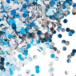 Конфетти фольга Круг, Голубой микс, Металлик, 1 см, 50 г.