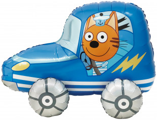 Шар (29''/74 см) Фигура 3D, Три Кота, Коржик в машинке, 1 шт. в уп.