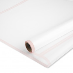 Упаковочная пленка 60мкм (0,5*9 м) Кайма, Прозрачный/Розовый, 1 шт.