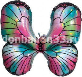 Шар с клапаном (12''/30 см) Мини-фигура, Волшебная бабочка, Голография, 1 шт.