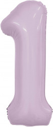 Шар (40''/102 см) Цифра, 1 Slim, Орхидея, 1 шт. в уп.