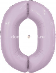 Шар (40''/102 см) Цифра, 0 Slim, Орхидея, 1 шт. в уп.