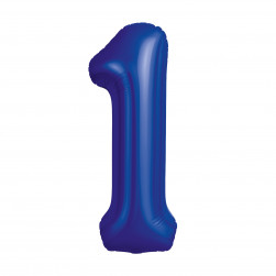 Шар (40''/102 см) Цифра, 1 Slim, Полуночно-синий, 1 шт. в уп.