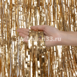 Занавес Дождик Шампань, Матовый металл, 100*200 см, 1 шт.