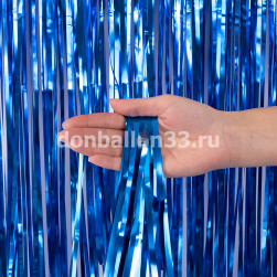 Занавес Дождик Синий, Матовый металл, 100*200 см, 1 шт.