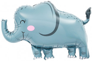 Шар с клапаном (14''/36 см) Мини-фигура, Слон, 1 шт.