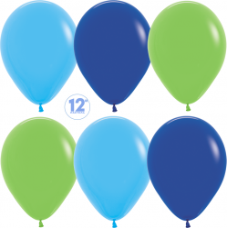 Шар (12''/30 см), Ассорти для мальчика (031/040/041), пастель, 50 шт.