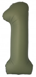 Шар (40''/102 см) Цифра, 1 Slim, Оливковый, Матовый, 1 шт.
