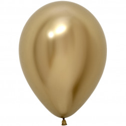 Шар (12''/30 см), Reflex, Зеркальный блеск, Золото (970), хром, 50 шт.