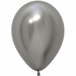 Шар (12''/30 см), Reflex, Зеркальный блеск, Серебро (981), хром, 50 шт.
