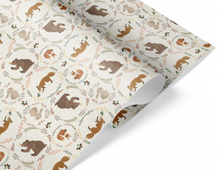Упаковочная бумага 70гр (0,7*1 м) Лесные животные, 10 шт.