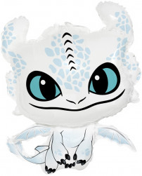 Шар (32''/81 см) Фигура, Любимый Дракон, Белый, 1 шт. в уп.