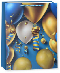 Пакет подарочный, 210гр, Праздничные шары, Дизайн №1, 40*31*12 см, 1 шт.