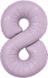 Шар (40''/102 см) Цифра, 8 Slim, Орхидея, 1 шт. в уп.