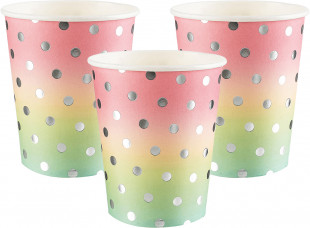 Стаканы (250 мл) Невесомый ДР, Радужный/Серебро, Металлик, 6 шт.