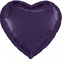 Шар (30''/76 см) Сердце, Темно-фиолетовый, 1 шт. в уп.
