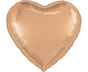 Шар (19''/48 см) Сердце, Персиковый пух, 1 шт.