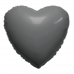 Шар (19''/48 см) Сердце, Графит, 1 шт.