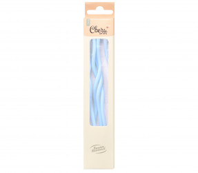 Свечи Спирали Люкс, Голубой, 0,4*13 + 3 см, 6 шт. с держат.