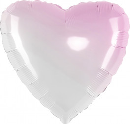 Шар (32''/81 см) Сердце, Розовый, Градиент, 1 шт.