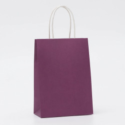 Пакет крафт сиреневый, круглая ручка, 15×21×8 см, 120 г