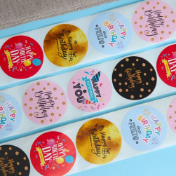 Наклейка «С Днем Рождения!», 4.4×4.4 см, 1 шт. на выбор