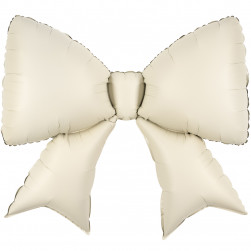 Шар (39''/99 см) Фигура, Бант, Кремовый, Сатин, 1 шт. в уп.