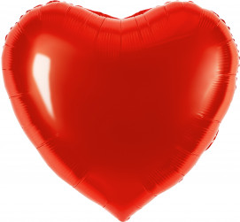 Шар (24''/61 см) Сердце, Красный, Металлик, 1 шт. в уп.
