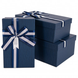Набор коробок Элегант, Темно-синий, 23*16*9,5 см, 3 шт. в упак.