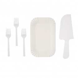 Десертный набор, Классик, Тарелки, Вилки, Нож, Прозрачный, 11 шт. в упак.