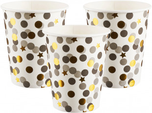 Стаканы (250 мл) Конфетти, Стильный микс, Металлик, 6 шт.