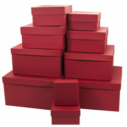 Набор коробок Вишневый, 28*28*15 см, 10 шт. в упак.