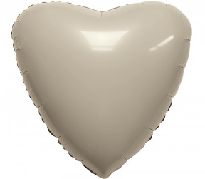 Шар (19''/48 см) Сердце, Мистик, Кремовый, Сатин, 1 шт.