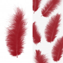 Перья, Премиум, Красный, 12-15 см, 30 шт.
