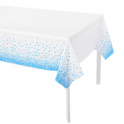 Скатерть одноразовая, Конфетти, Белый/Голубой, 137*274 см, 1 шт.
