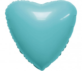 Шар (19''/48 см) Сердце, Аквамарин, Сатин, 1 шт.