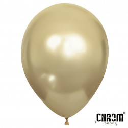 Шар (12''/30 см), Белое золото, хром, 50 шт.