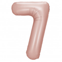 Шар (40''/102 см) Цифра, 7, Винтажная роза, Сатин, 1 шт. в уп.