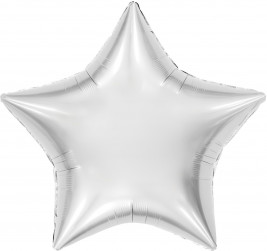 Шар (36''/91 см) Звезда, Белый блеск, 1 шт. в уп.