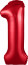 Логотип «Шар (40''/102 см) Цифра, 1 Slim, Красный, 1 шт. в уп.»