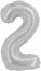 Логотип «Шар с клапаном (16''/41 см) Мини-цифра, 2, Серебро, 1 шт.»