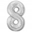 Логотип «Шар (40''/102 см) Цифра, 8 Slim, Серебро, 1 шт.»