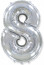 Логотип «Шар (40''/102 см) Цифра, 8, Серебро, 1 шт.»