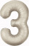 Логотип «Шар (40''/102 см) Цифра, 3 Slim, Мистик, Кремовый, Сатин, 1 шт. в уп.»