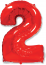 Логотип «Шар (40''/102 см) Цифра, 2, Красный, 1 шт. в уп.»