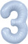 Логотип «Шар (40''/102 см) Цифра, 3 Slim, Небесный, 1 шт. в уп.»