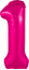 Логотип «Шар (40''/102 см) Цифра, 1 Slim, Фуксия, 1 шт. в уп.»