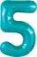 Логотип «Шар (40''/102 см) Цифра, 5 Slim, Океан, 1 шт. в уп.»