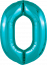 Логотип «Шар (40''/102 см) Цифра, 0 Slim, Океан, 1 шт. в уп.»