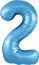 Логотип «Шар (40''/102 см) Цифра, 2 Slim, Голубой, 1 шт. в уп.»